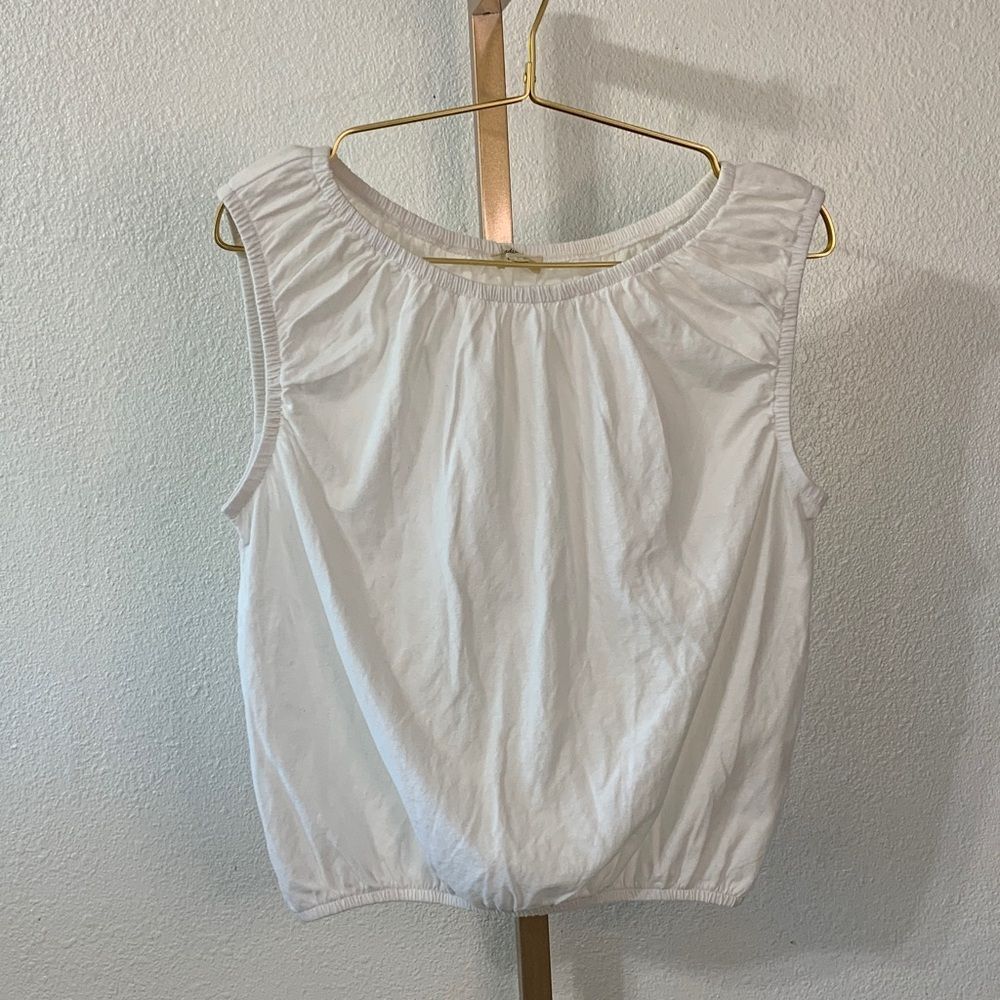 Madewell White Sleeveless Blouse- Small